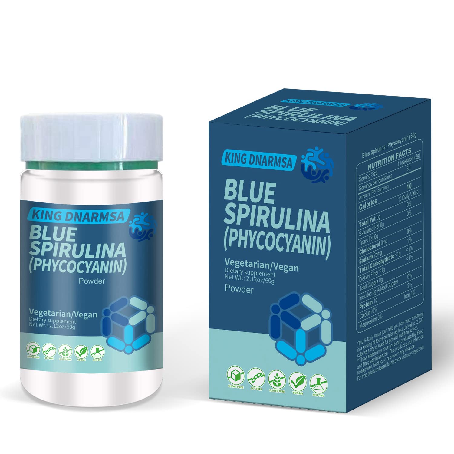 Amazon.com: Blue Spirulina (Phycocyanin) 2.11 Oz(60g),Superfood 