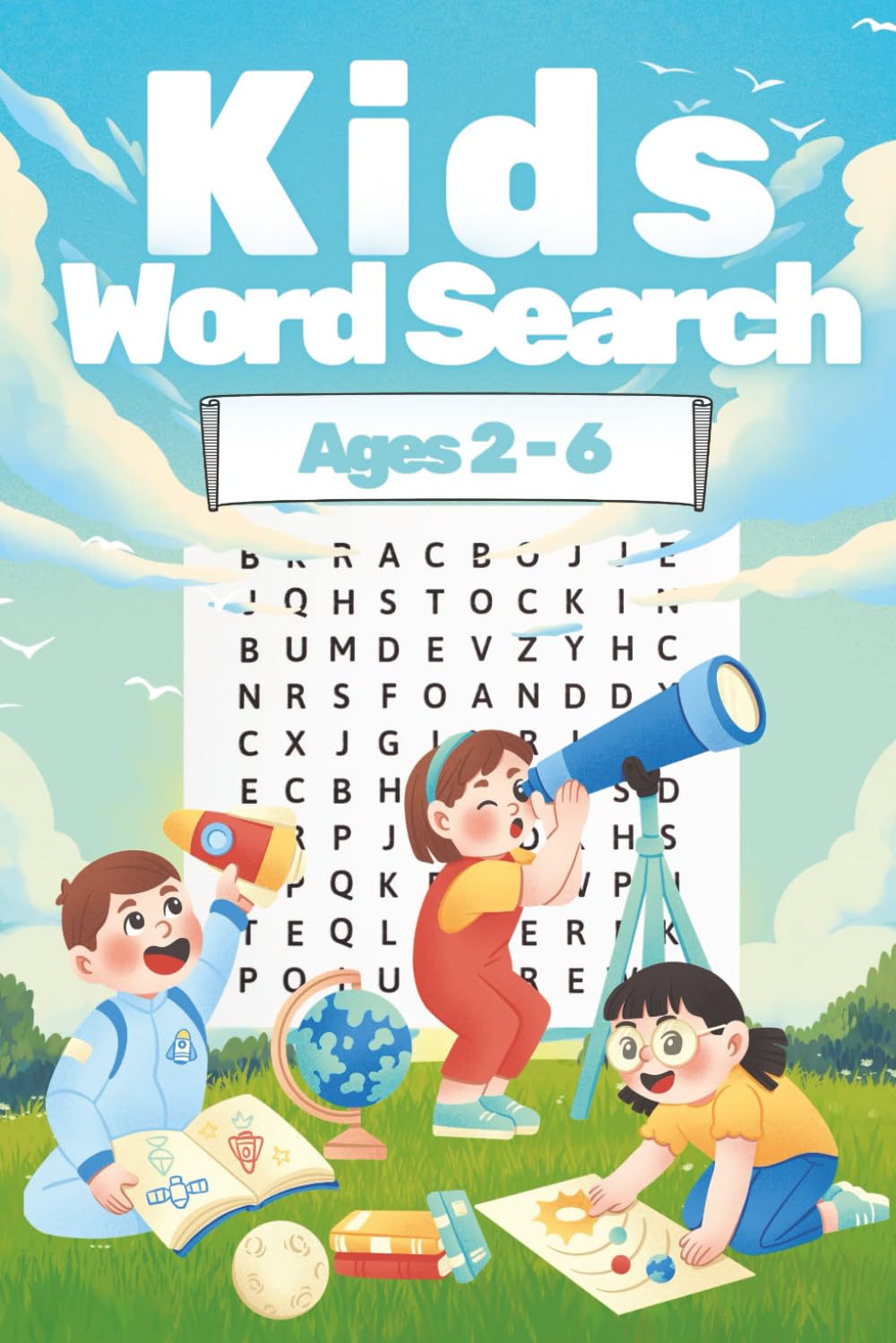 Kids Word Search for Ages 2–6: 3 & 4 Letter Word Puzzles for Preschool, Pre-K & Kindergarten: A Fun and Educational Puzzle Book with Simple 3 & 4 ... Skills for Toddlers, Preschoolers & Ki