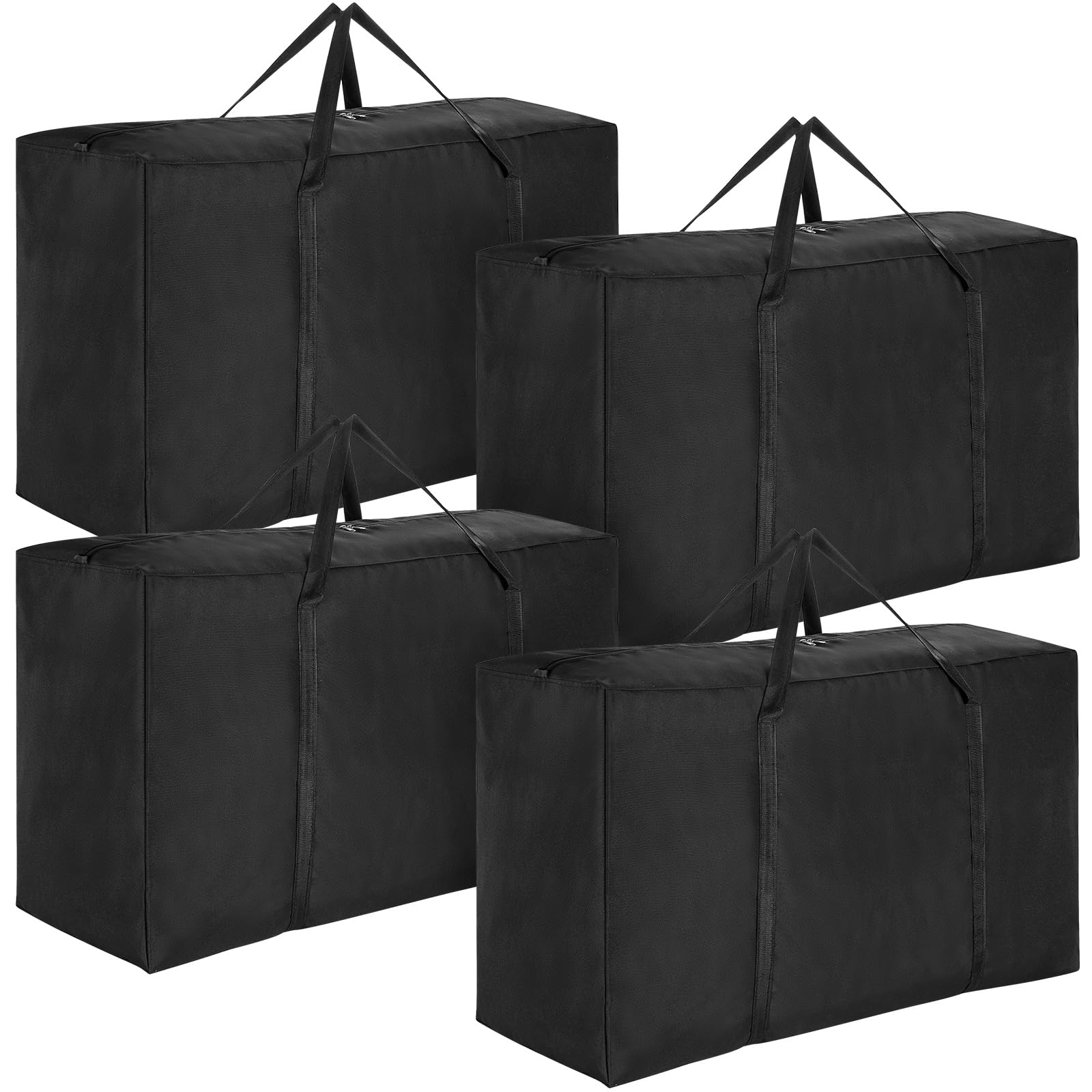 4er-Set 210L Extra Große Stabile Aufbewahrungsbeutel, Riesen 600D Oxford Material Lagerbox Umzugstasche mit Reißverschluss für Kleidung, Bettdecken, Wäsche, Bettwäsche