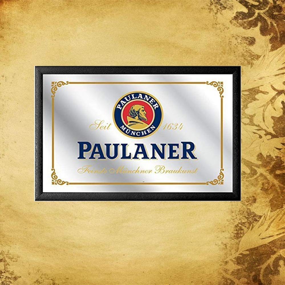 DOGT Metal tin sign 12x16 inches Fashion Paulaner Beer Small Mirror Vintage Metal
