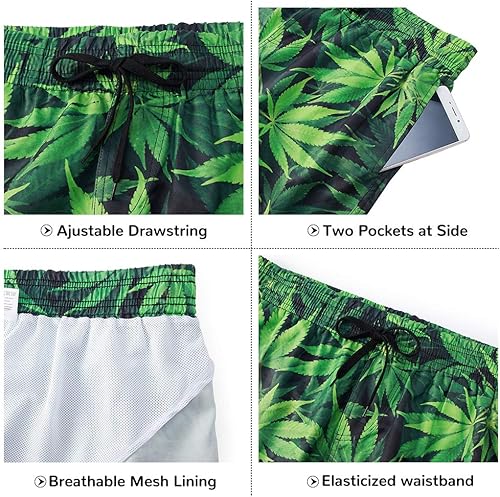 Miniatura 4 de Men's Swim Trunks Quick Dry 3D Printed Beach Board Shorts with Pockets Cool Mesh Lining Bathing Suits