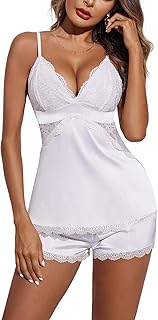 Avidlove Women Sleepwear Satin Pajamas Set Lace Camisole Shorts Nightwear