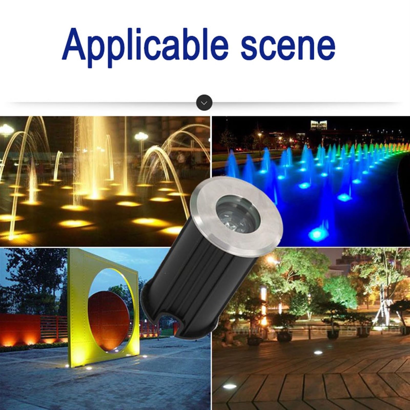 LED-Unterwasser-Landschaftsleuchte for den Außenbereich, vergrabene Lichter, wasserdichtes, rundes, tauchfähiges Niederspannungs-IP68-Einbaustrahler for dekorative Beleuchtung(White,DC12V)