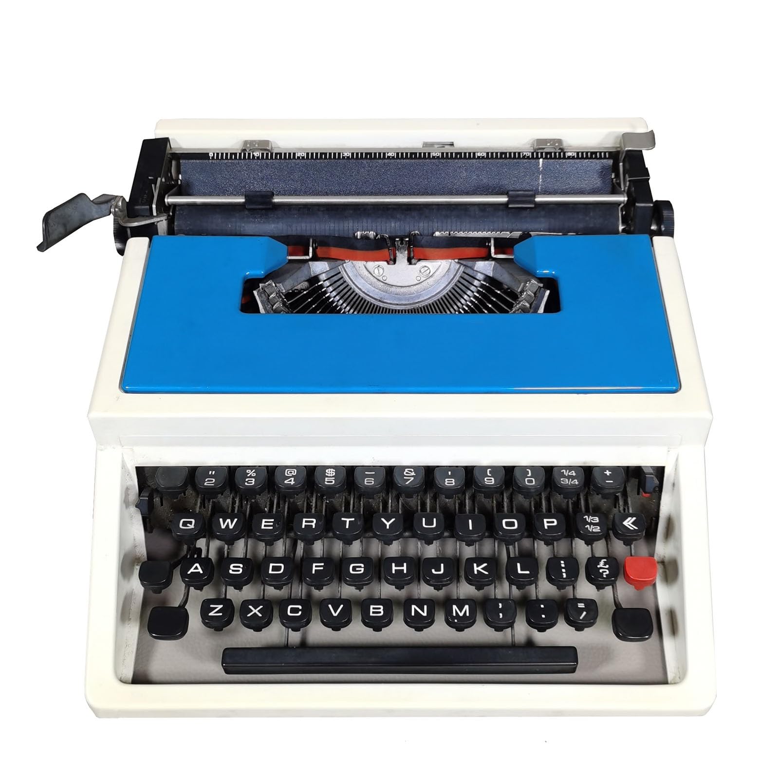 Classic Retro Manual Typewriter, White Portable Typewriter, Manual Typewriter for Writing Letters and Vintage Collectible Present