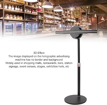 3D Holographic Fan, 256 LED Lights HD Hologram Fan Projector Advertising Displaying with Desktop Stand, APP Control, Built in 16GB, for for Android, for iOS