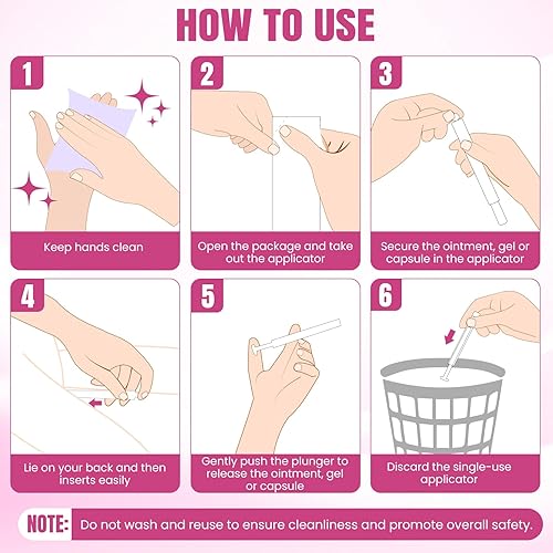 Miniatura 6 de Paquete de 100 aplicadores de supositorios vaginales desechables para mujeres, se adapta a la mayoría de lubricantes, cremas, geles, píldoras