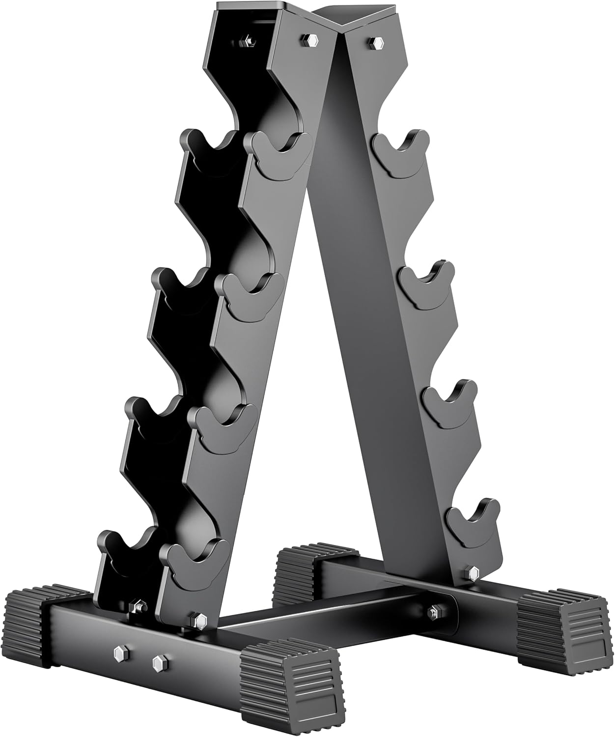 4-Tier Dumbbell Rack Stand, A-Frame Metal Weight Rack with Handle – Space-Saving Strength Training Dumbbell Storage for Home Gym Black 4 Tier