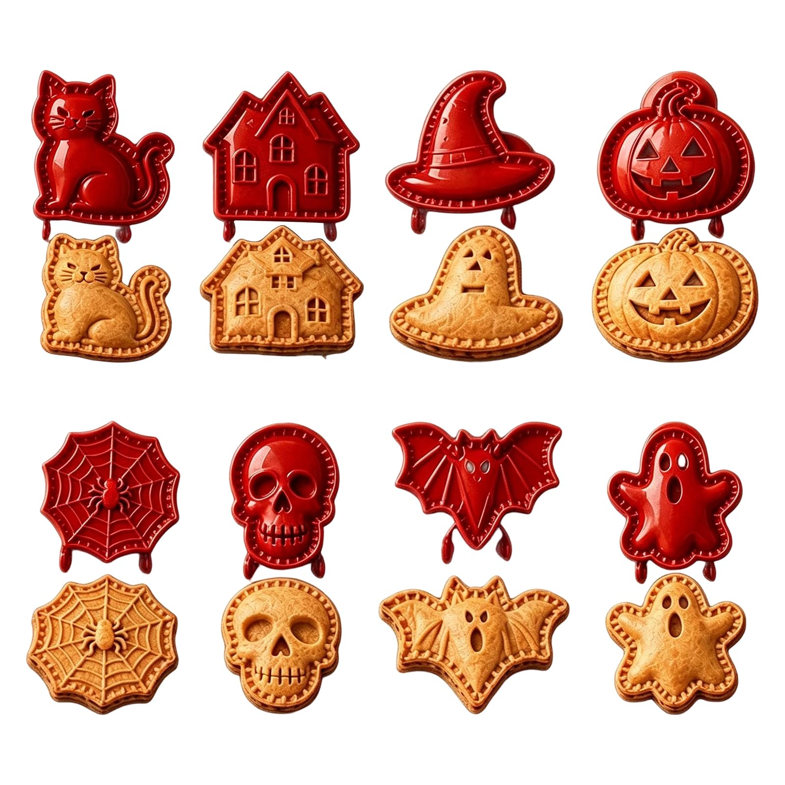 Halloween Mini Pie Moulds, Hand Pie Moulds for Baking, 8 Embossed Shapes