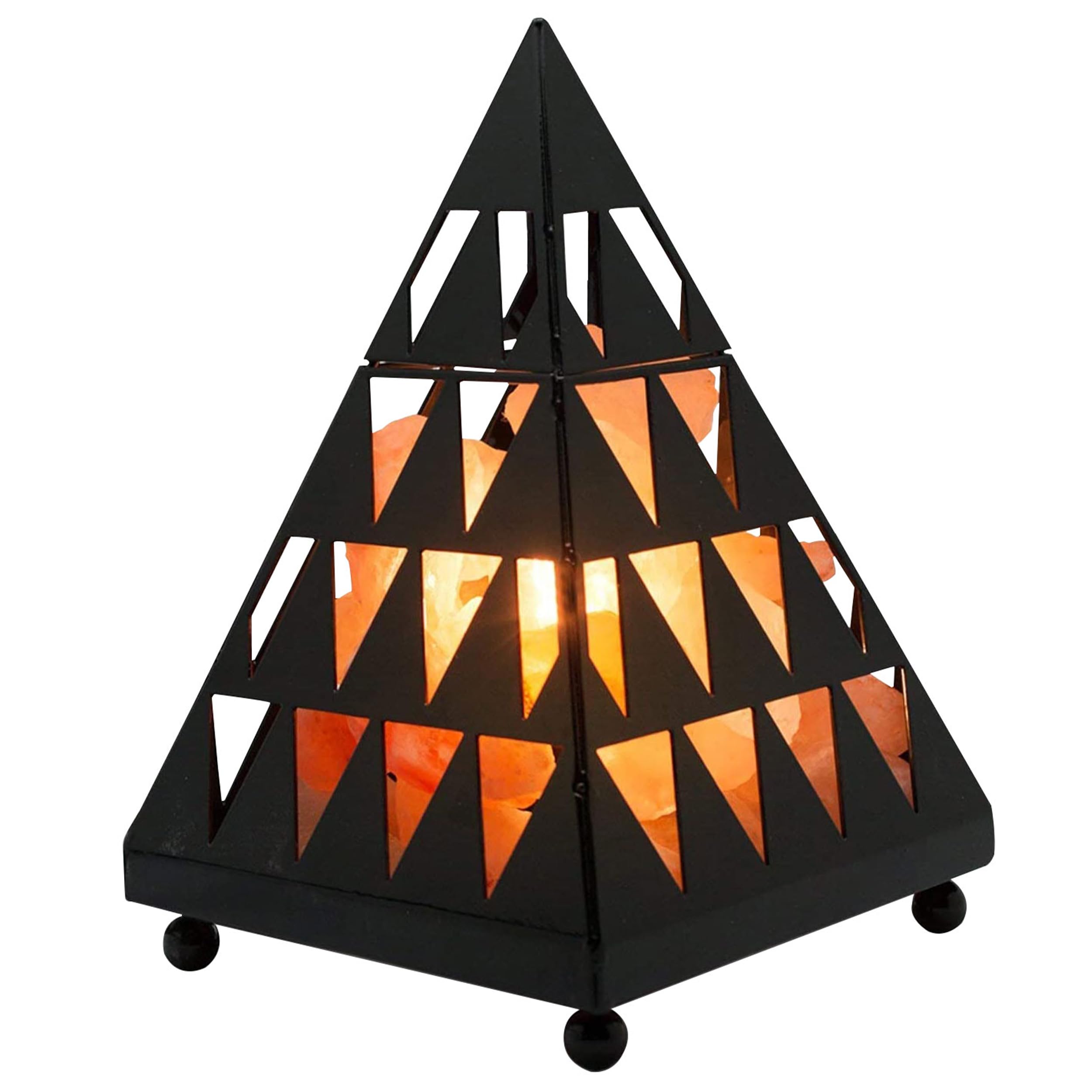 Himalayan Glow Pyramid Style Crystal Salt Lamp with Pink Salt Chunks, ETL Certified, Adjustable Dimmer Switch for Soothing Ambience | Ideal Night Light