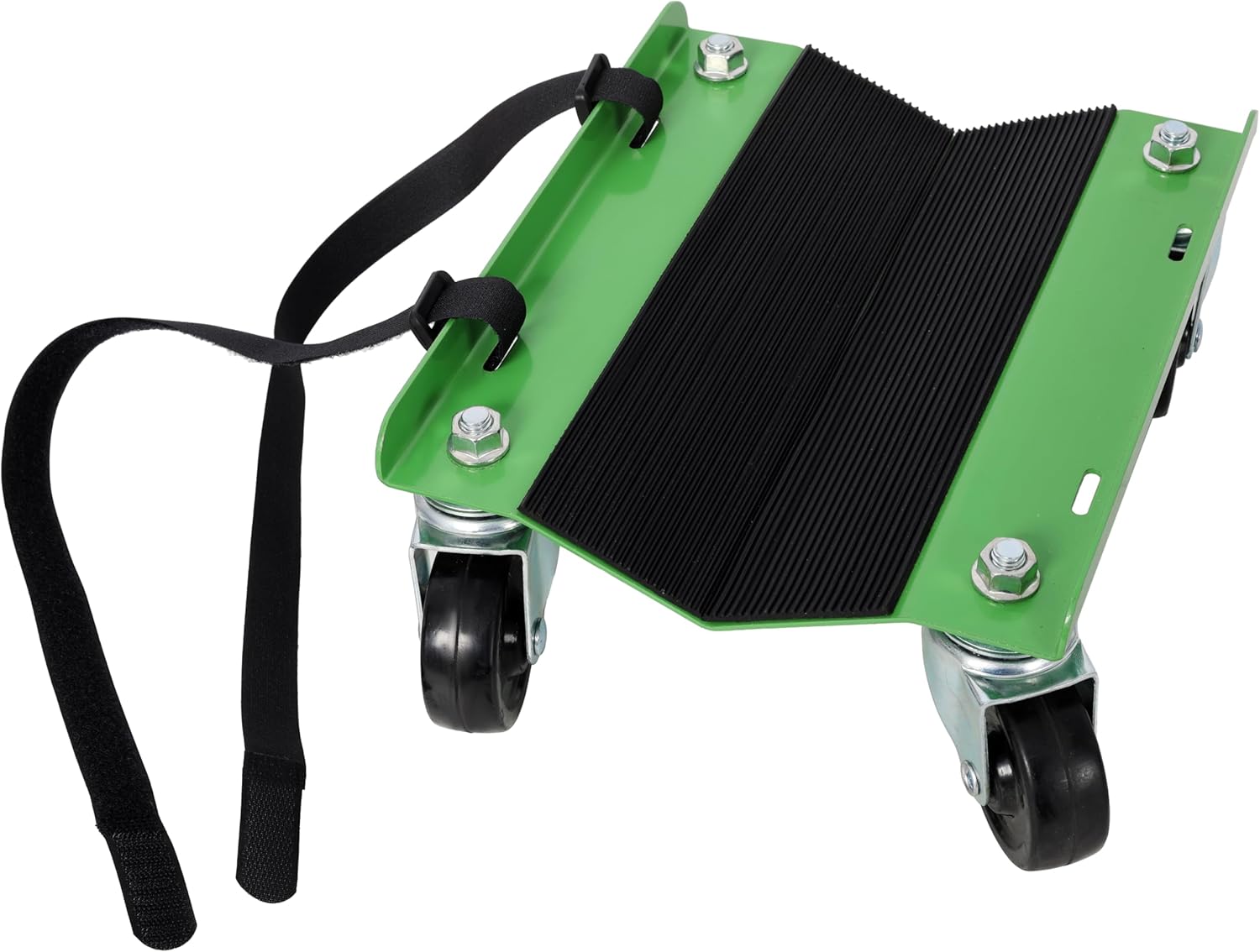 LuckyNote Snowmobile Heavy Duty Carries up to 1500lbs V-Slide with 2.5" Swivel Casters Rubber Pad Protecting Skis and 2 Pairs of Heavy Duty Straps Firmly Attaching on Skis, Green Color