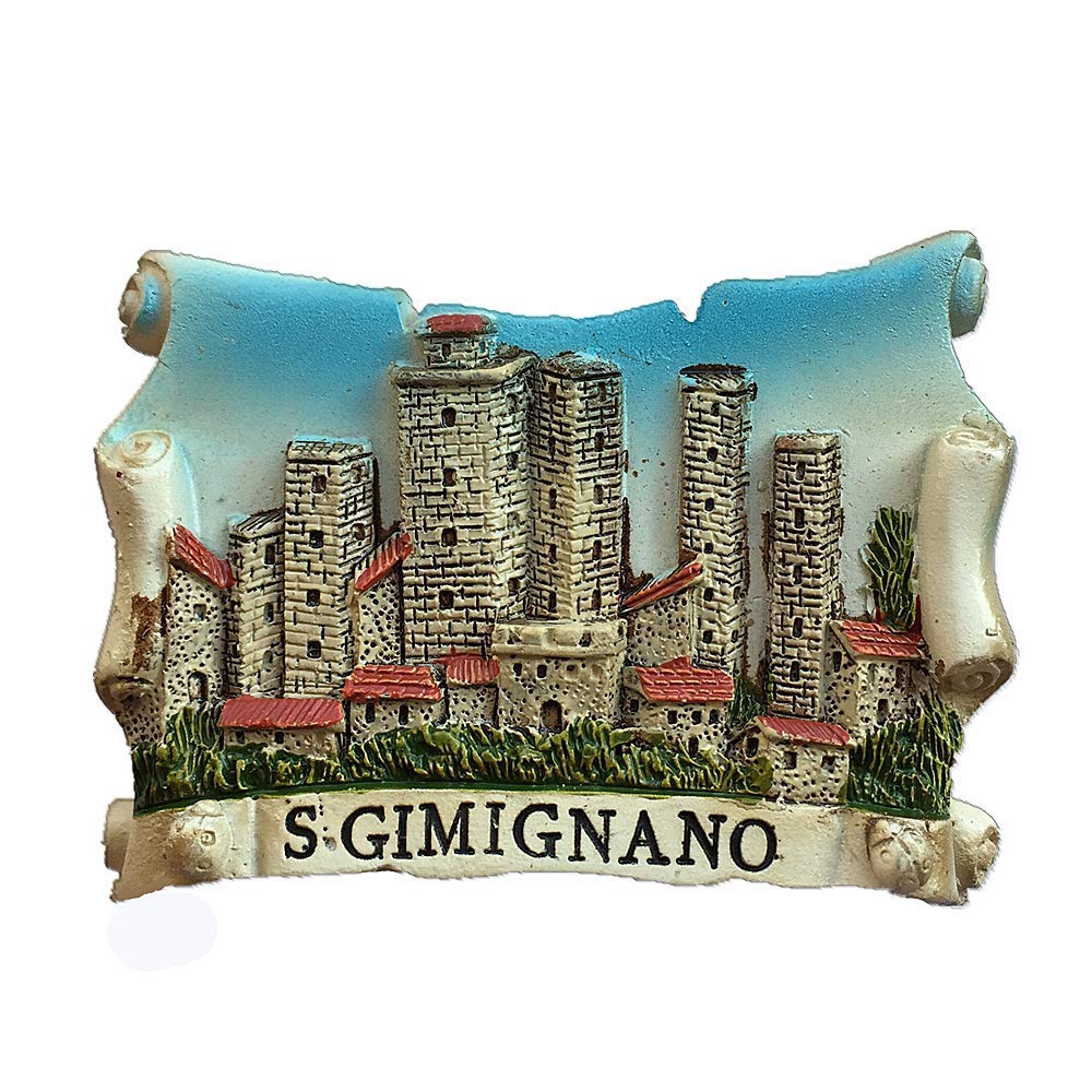 Muyu Magnet San Gimignano 3D Italy Fridge Magnet Souvenir Gift Book Shape Home & Kitchen Decoration Whiteboard Magnetic Sticker Refrigerator Magnet Collection