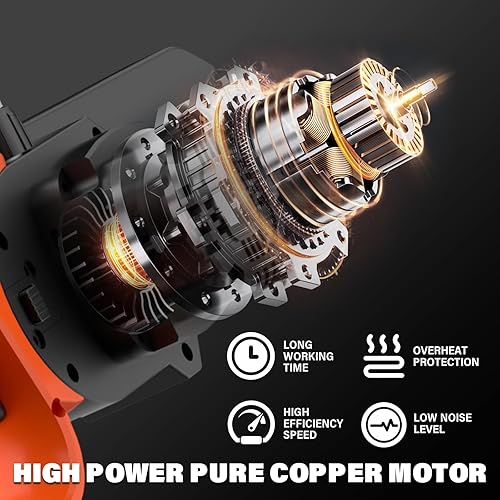 Miniatura 6 de MAXLANDER Sierra de poste inalámbrica 2 en 1 y motosierra sin escobillas de 8 pulgadas, sierras eléctricas de poste de 20 V para poda de árboles,