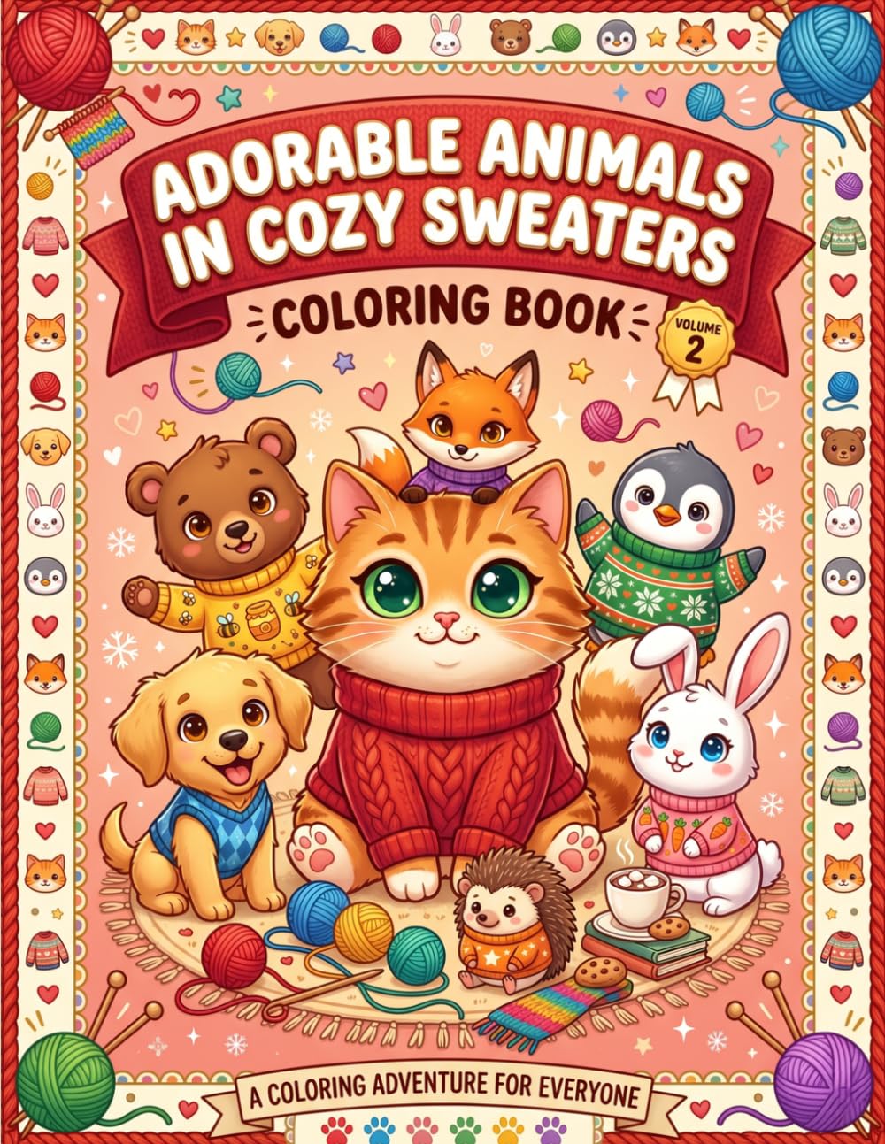 Adorable Animals in Cozy Sweaters (Whimsical Worlds Coloring Book Series)