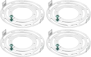PATIKIL 4" Light Fixture Mounting Bracket, 4 Pack Light Crossbar Round Ceiling Fan Mount Plate Universal with Ground Screw for Home Chandelier Lamp, Silver