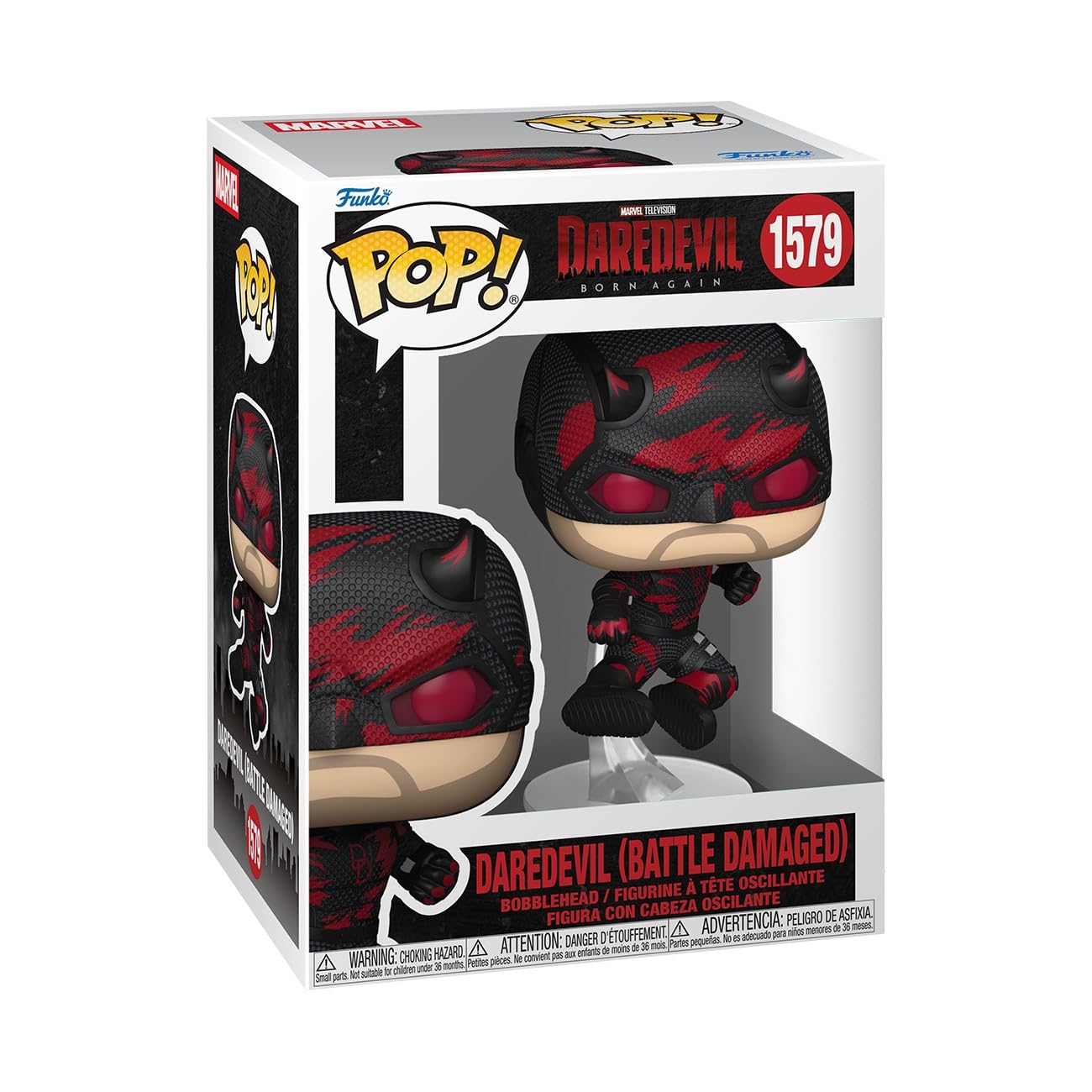 Funko POP! Marvel: Daredevil: Born Again - Daredevil - Battle Damaged - Figura in vinile da collezione - Idea regalo - Prodotto ufficiale - Giocattoli per bambini e adulti - 1