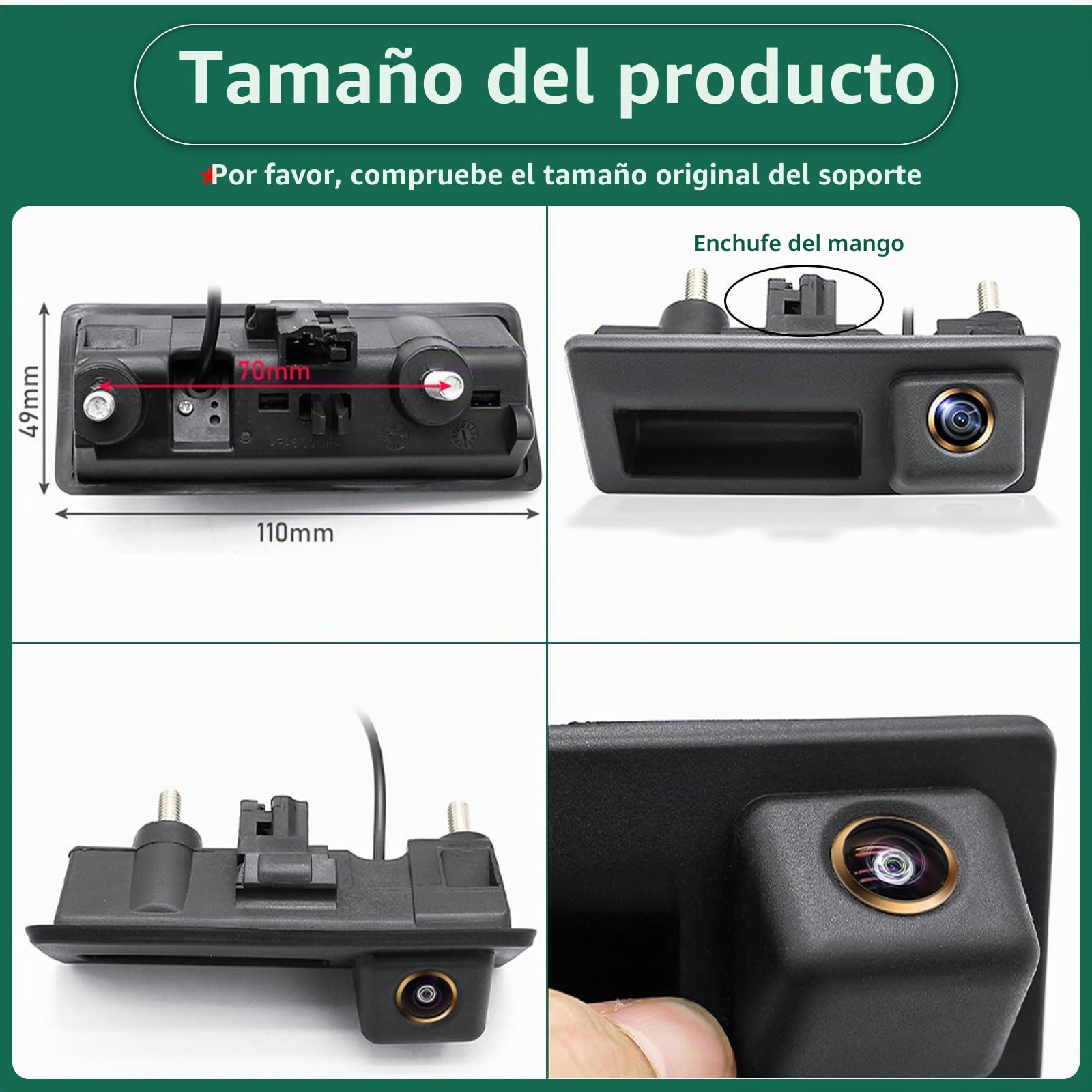 Cámara de Marcha atrás para automóvil HD 1080P GREENAUTO para Audi A4L A5 A3 Q3 Q5 RS6 para VW Passat Tiguan Jetta Sharan Lavida Skoda, Solo Funciona con Unidad Principal de Radio de Monitor Que