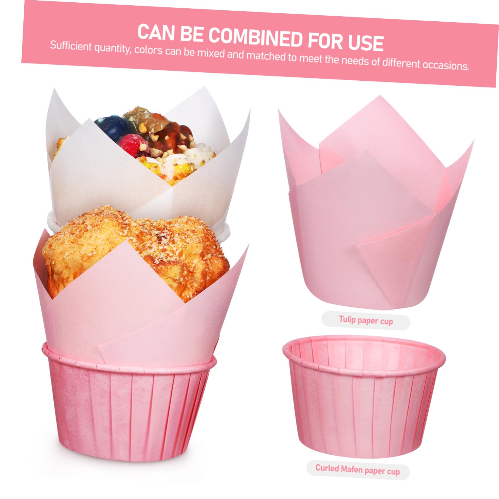Didiseaon 200 Stück Papierförmchen für Cupcakes aus Hitzebeständigem Backpapier mit Glatter Oberfläche Vielseitig für Geburtstag und Party Geeignet