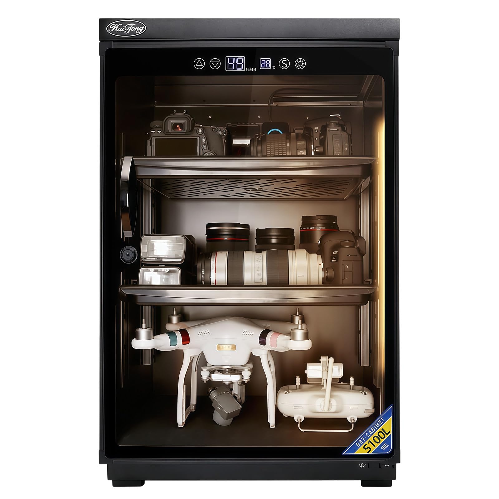 Armoire Sèche Photo Électronique, Affichage LED T/H, Étagères Ajustables