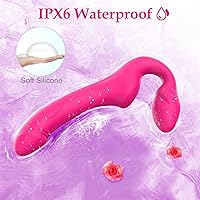 Vista 5 de Strapless Strap-On Double-Ended Dildo with 10 Modes & Remote Control, Anti-Slip Silicone Realistic G-Spot Anal Dildo Vibrator Vibrating Butt Plug