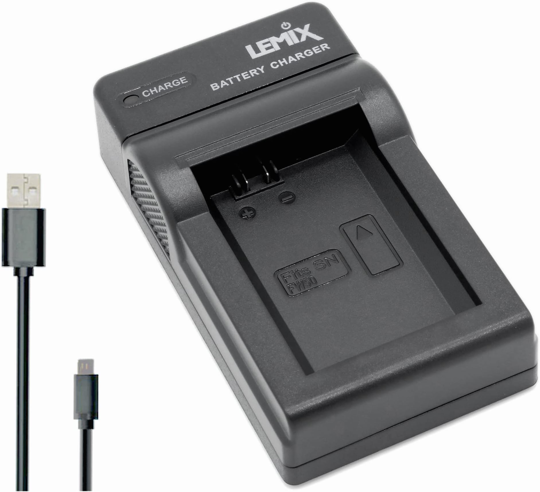 Lemix (FW50) Ultra Slim USB Charger Compatible with Sony NP-FW50 Battery and Listed Alpha, NEX & SLT Series Cameras