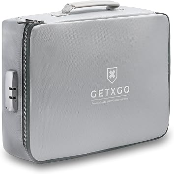 Fireproof Document Box - UL 94 V-0 & NFPA 701 | 1832F SGS Certified | Water-Resistant Emergency Box with Secured Lock | Silicone Coated Fiberglass