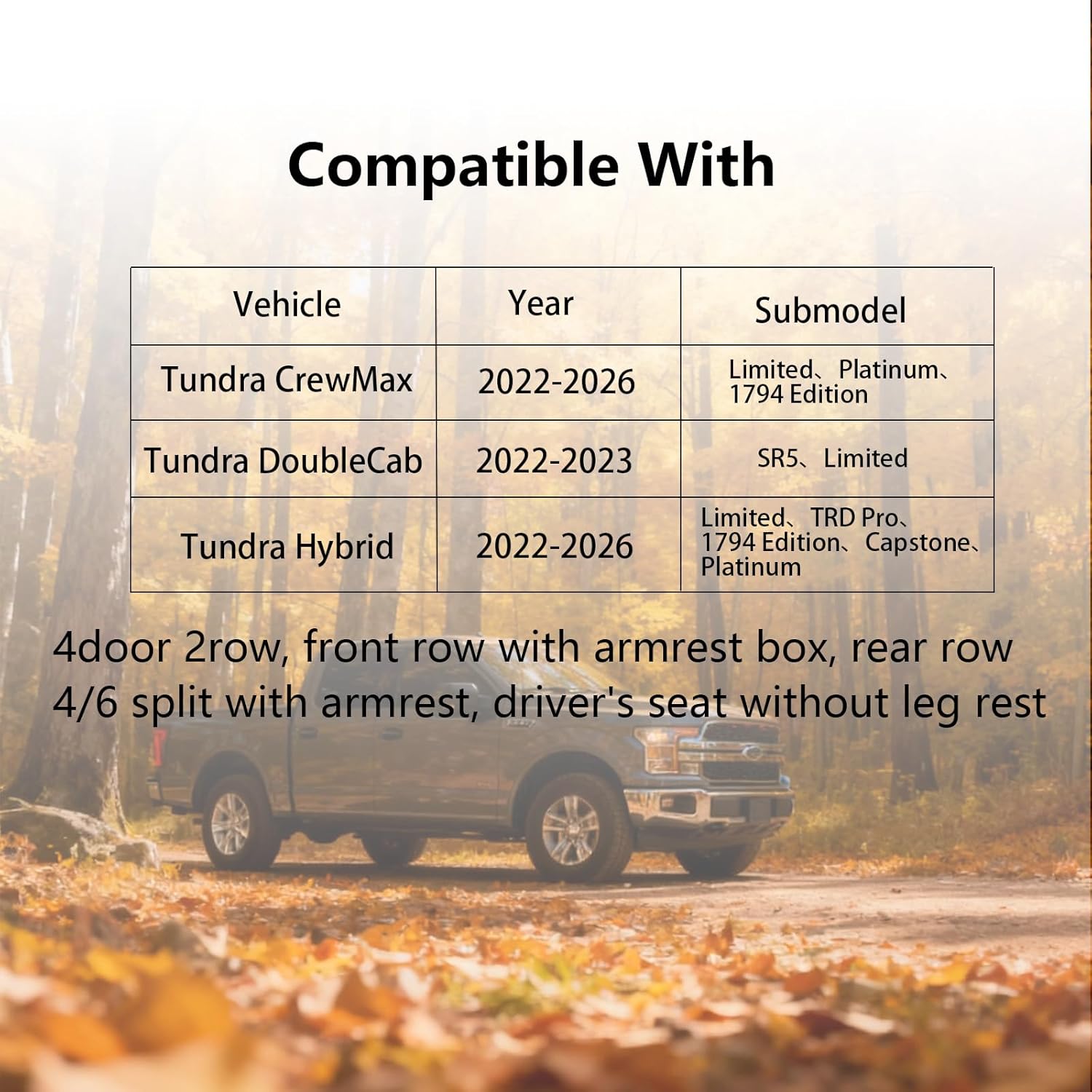 Seat Covers Custom Fit for Tundra 2022 2023 2024 2025 2026 CrewMax Limited/Hybrid Limited Waterproof Premium Canvas Camo Seat Cover(Jungle Camouflage)