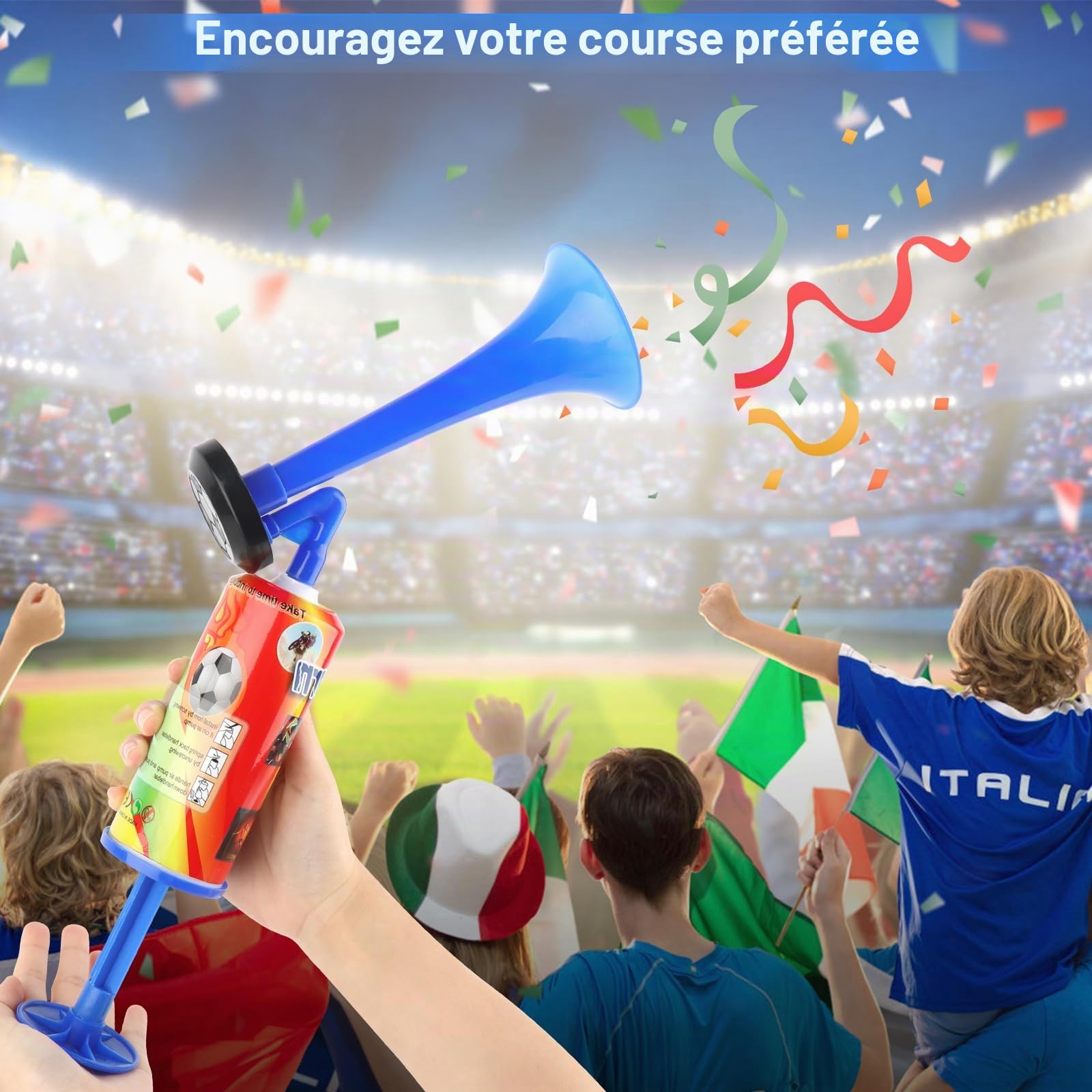 Pompe à Main Trompette de Klaxon à Air, Corne de Sports Portative, Klaxon à Pression Atmosphérique, pour Football Match et Autres Evénements Sportifs
