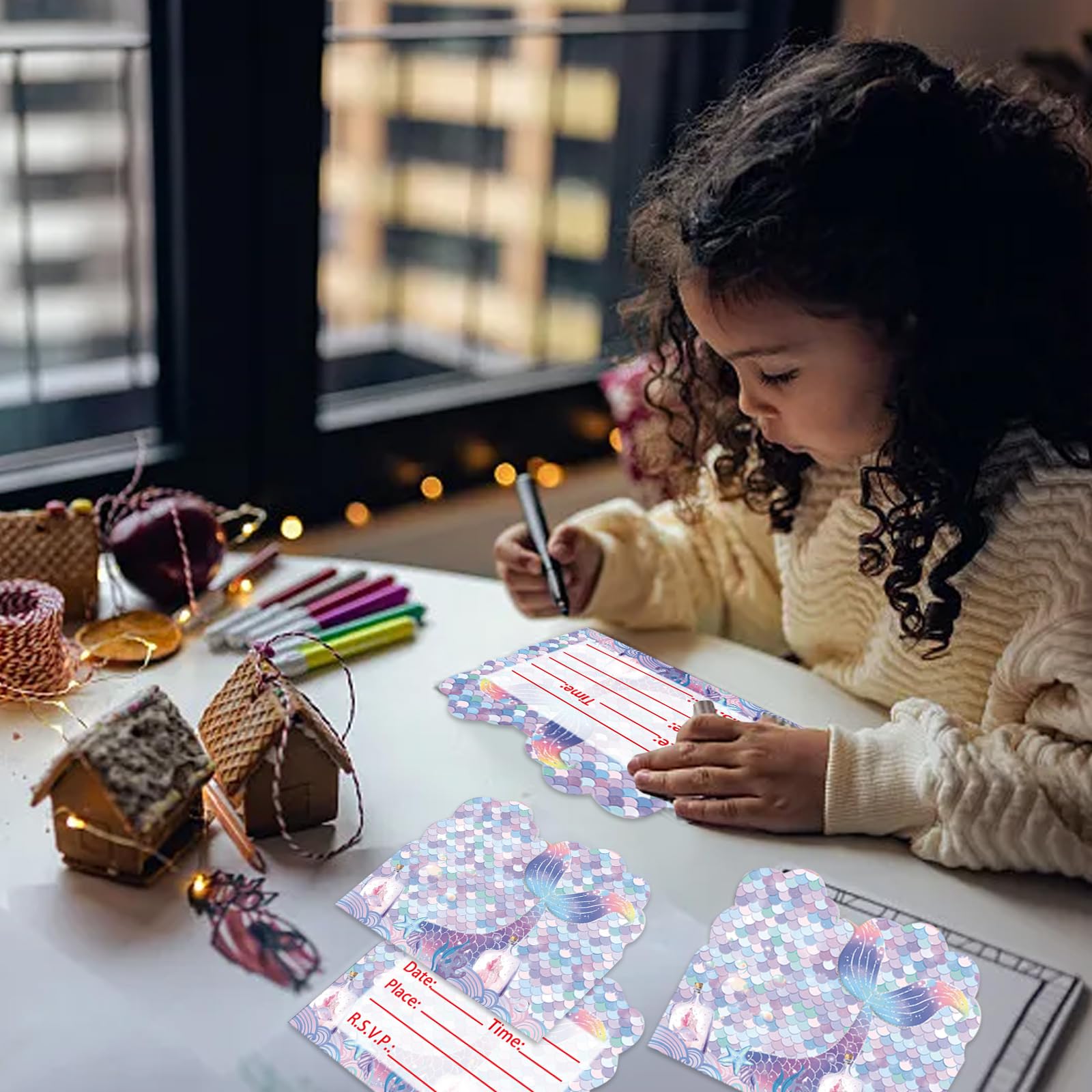 Confezione Da 20 Inviti Per Festa Di Compleanno Per Bambini Con Motivo Farfalla E 20 Buste Adesive - Ideali Per Feste A Tema