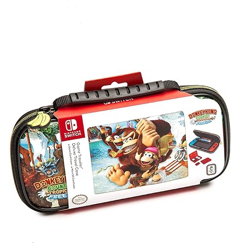 Game Traveler Donkey Kong Nintendo Switch Case - Switch OLED Case for Switch OLED & Original Switch, Adjustable Viewing Stand & Bonus Game Cases,