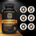 Nutratology® Organic Lion's Mane Mushroom Capsules - Nootropic Functional Mushroom Supplements Made With 40% Polysaccharides & >20% Beta-Glucan | Supports Memory, Cognition & Brain Health - 120 Count