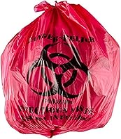 Vista 1 de Red Isolation - Bolsa de residuos infecciosos de alta densidad, 7 galones (capacidad de peso de 40 libras), 12 micrones, 17 x 18 pulgadas, 100