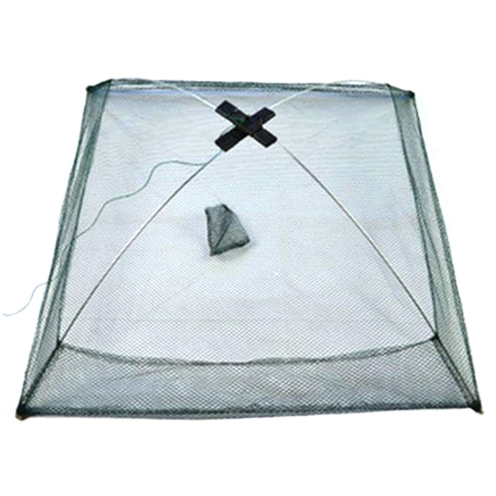 Taomeng Plié Filet de Pêche, Filet de pêche Cage Rechange carrelet bourriche Poisson crevette Homard, Outil de pêche en Plein air de Cage de Homard de Filet de pêche Pliant de 60x60CM