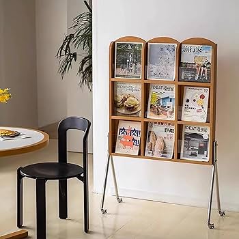 Amazon.co.jp: マガジンラック スリム 無垢材のマガジンラック レトロ