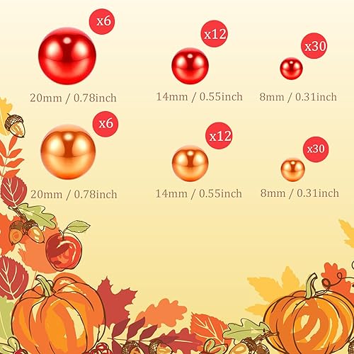 Miniatura 2 de 10072pcs Thanksgiving Vase Filler Faux Pearl Pumpkin Maple Leaves Acorns Fall Vase Fillers for Centerpieces Thanksgiving Fall Table Party Decoration
