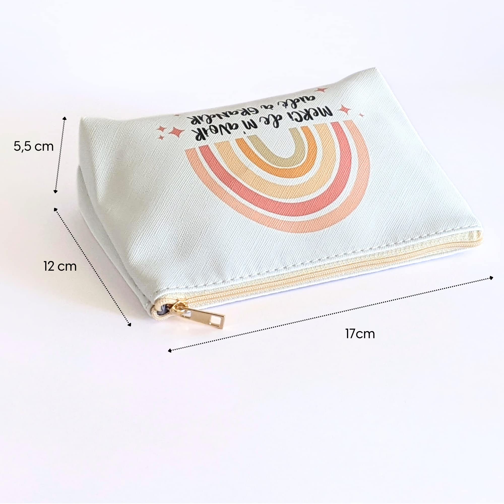 Pochette Merci de m'avoir aidé à Grandir | Cadeau Fin d'année Scolaire - Cadeau crèche, maîtresse, Atsem, aesh (2) Blanc