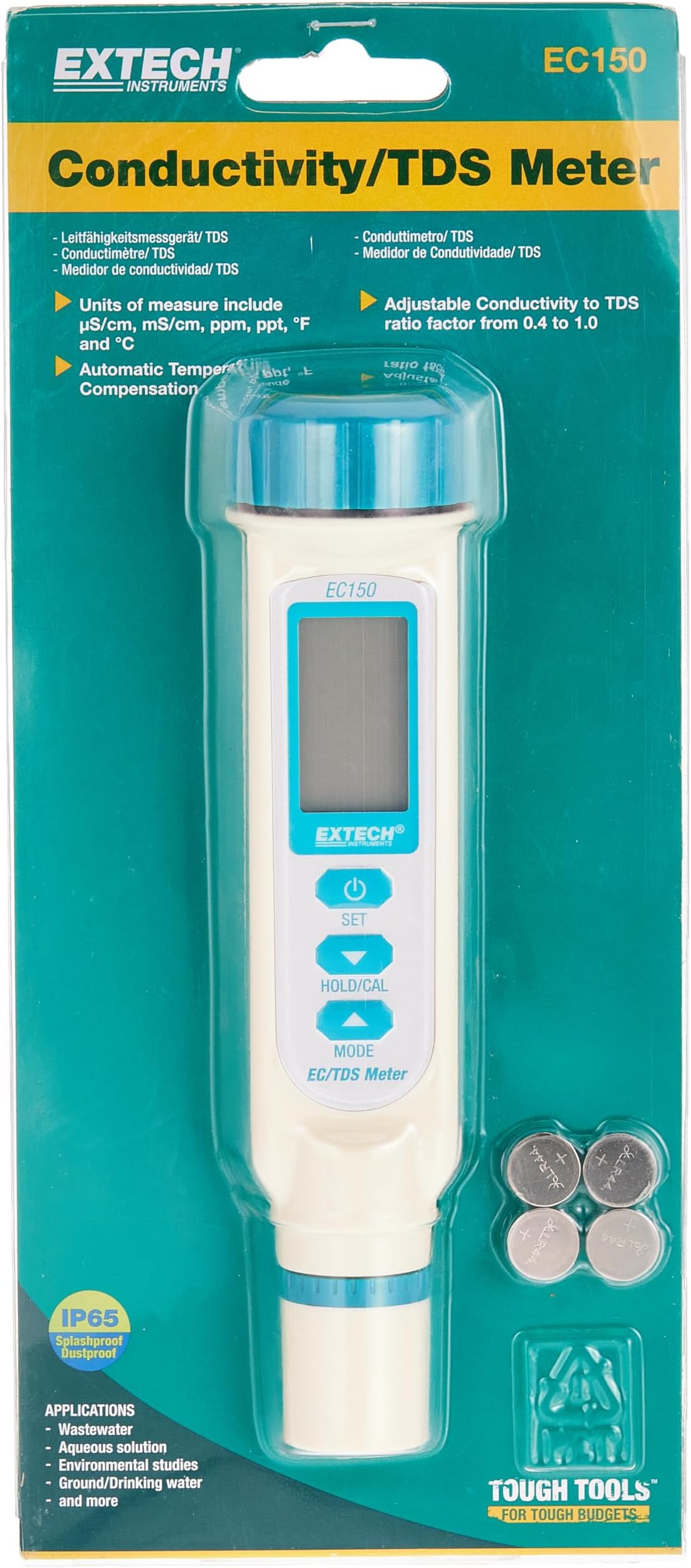 Extech EC150 Conductivity/TDS Meter (Temperature Range: 32° to 122°F (0 to 50°C))