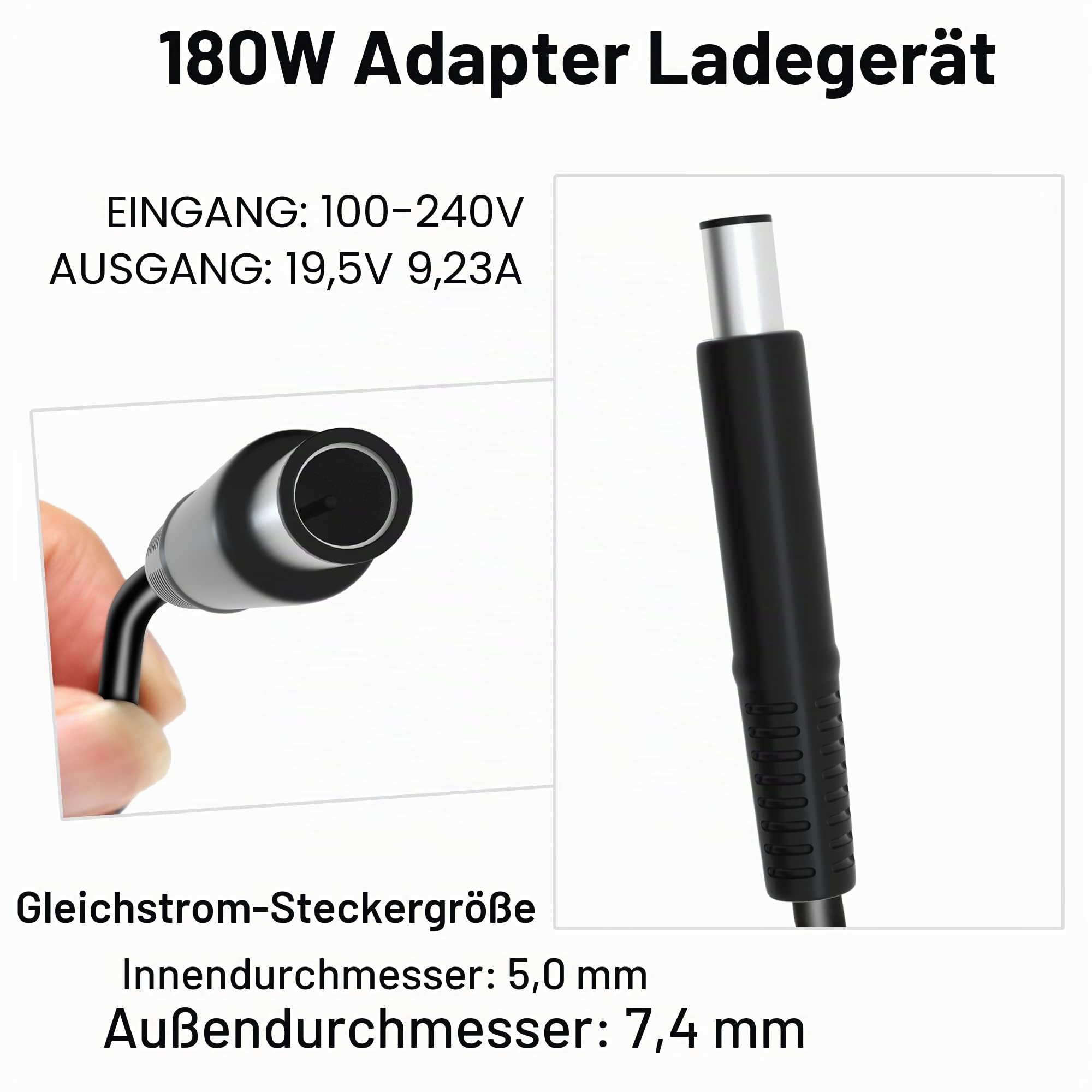 180W Ladegerät für Dell Dock WD19 K20A001 WD22TB4 D6000S D6000 Business | Monitor Dock WD15 K17A001 Docking Station WD19 WD19S WD19TBS WD19TB TB15 TB16 TB18DC K16A K20A Netzteil Adapter