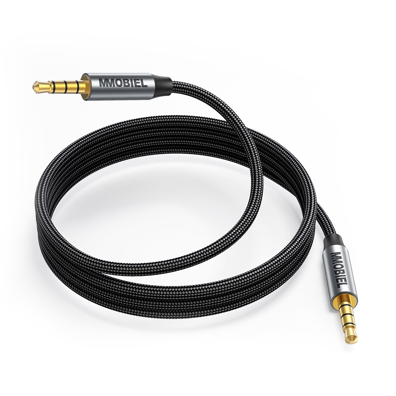 MMOBIEL 3.5mm Audio Male to Male Jack Cable – 4-Pole TRRS Jacks – Aux to Aux – Headphone Extension Cable – Audio and Microphone Function – Compatible