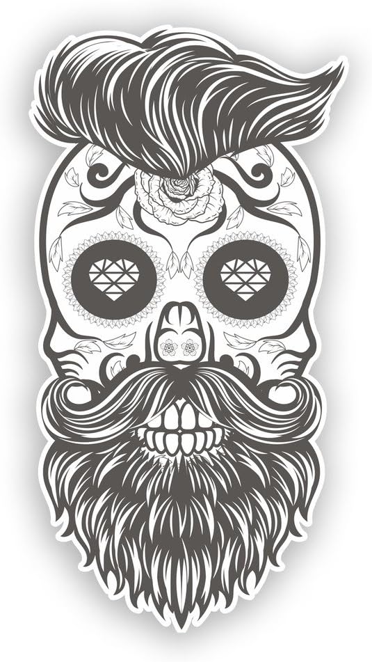 2 x 25cm/250mm Hipster Skull Vinyl Stickers Scary Horror Halloween Creepy #7510