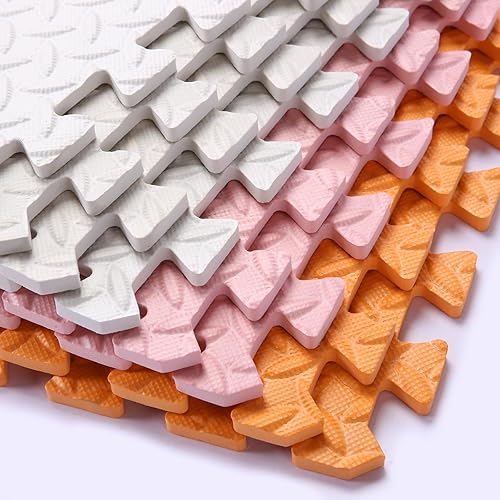 Miniatura 169 de Tapete de juego de espuma para niños pequeños, tapetes entrelazados no tóxicos de EVA con colores sólidos, tapete de juego cuadrado para bebé