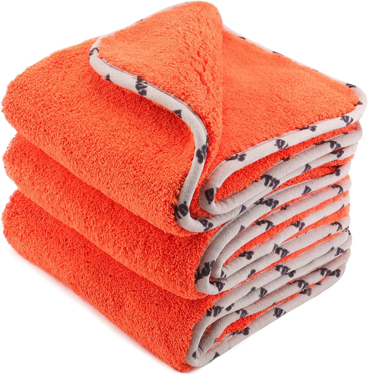 Car Microfiber Towels, 3Pcs Microfiber Car Cleaning Cloths, Upgraded 1200gsm Ultra-Thick Cars Drying Towel Microfiber for Car and Home Polishing Washing and Detailing 16'' x 16'' (3 Pack)