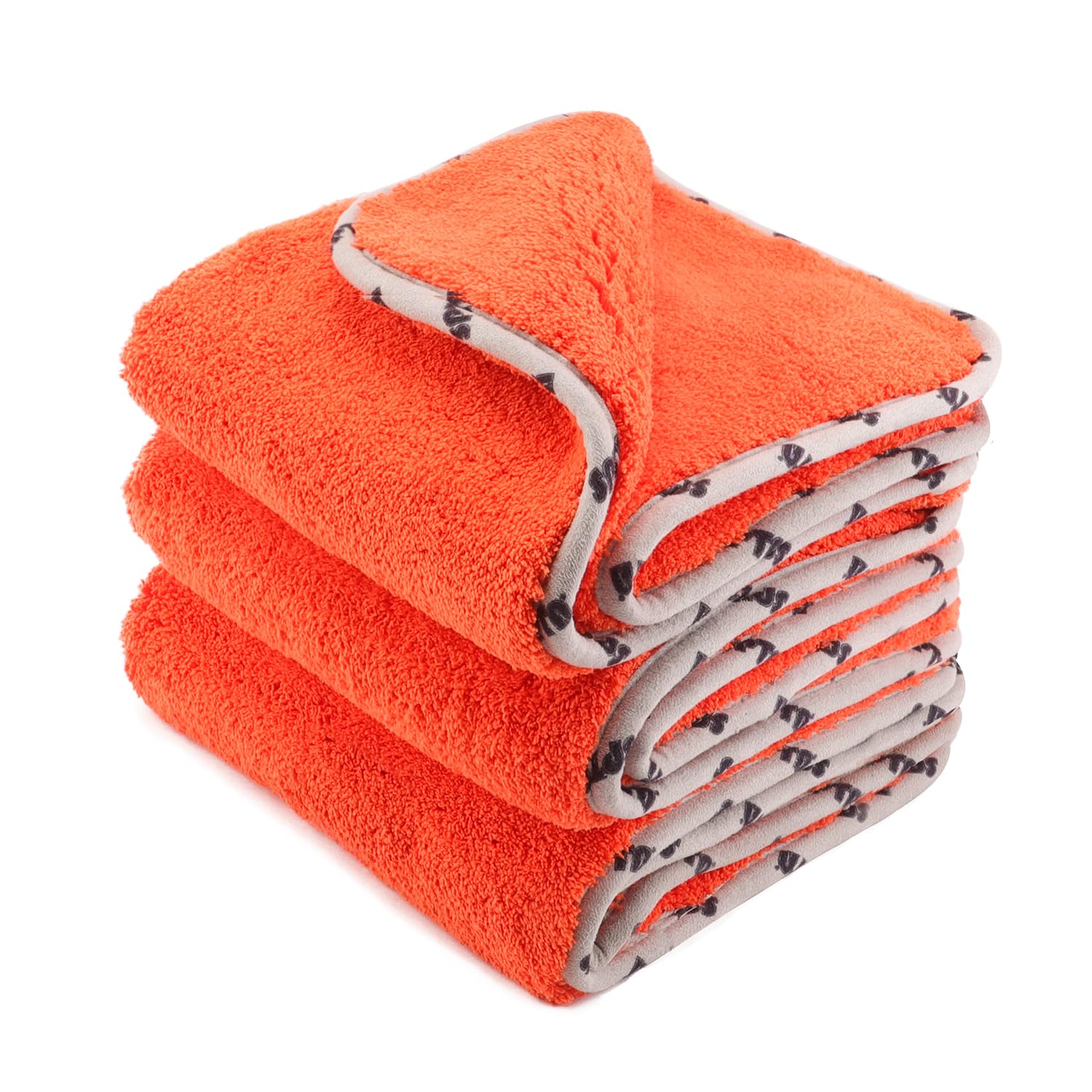 SPTA Car Microfiber Towels 3Pcs Microfiber Car Cleaning Cloths Upgraded 1200gsm Ultra-Thick Cars Drying Towel Microfiber for Car