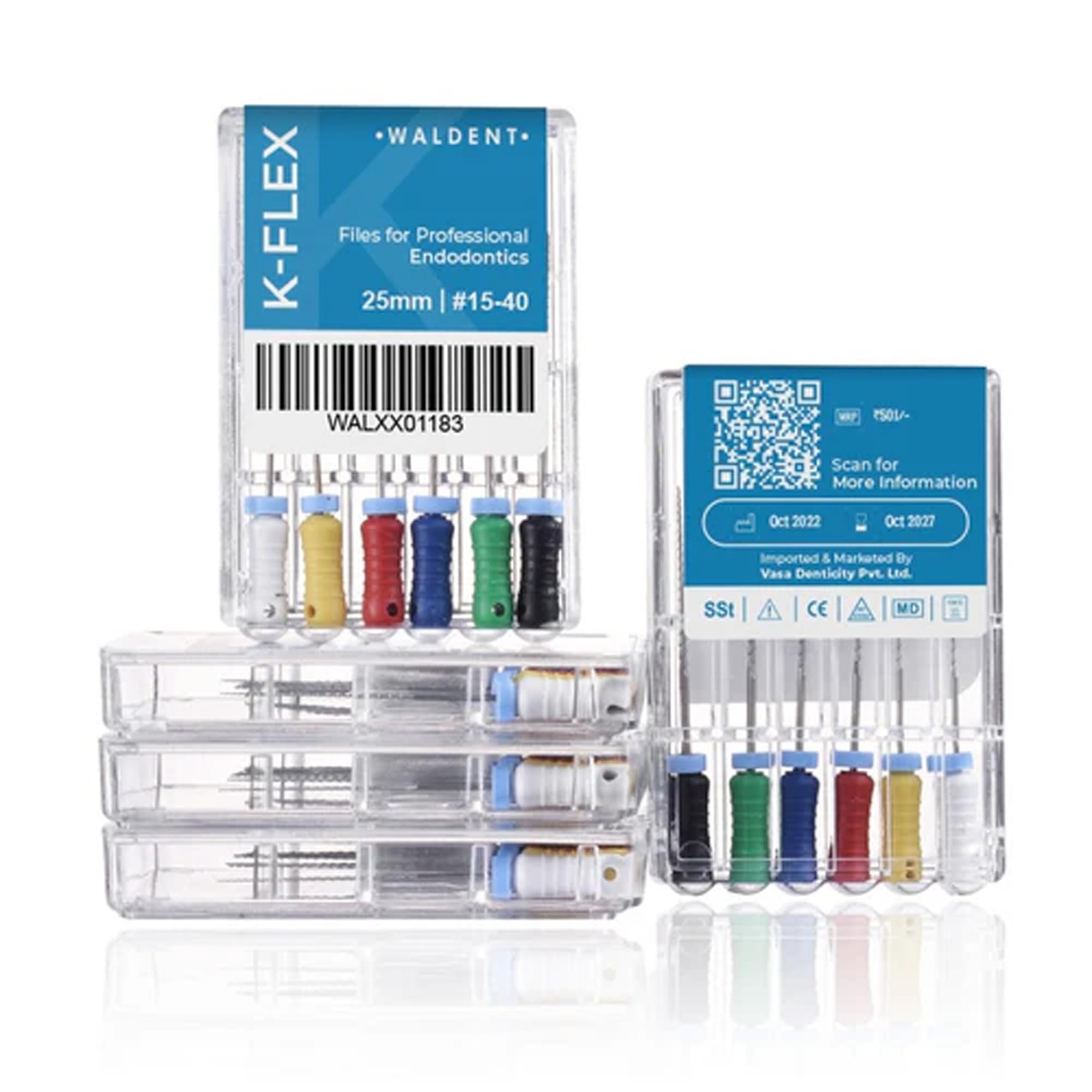 K-Flex Root Canal Files 25mm Assorted (#15-40) | Flexible NiTi Endodontic Files for Dental Use | Root Canal Files | Root Canal Treatment | Files for Dentists | Durable NiTi Endo Files