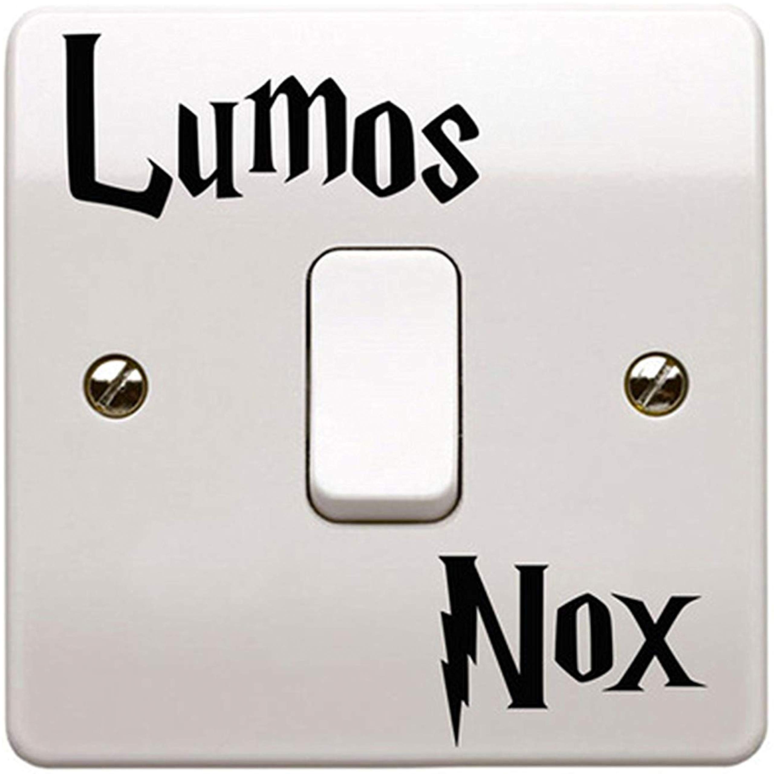 Autocollant en vinyle pour interrupteur Motif Harry Potter « Lumos Nox » (clair/foncé)