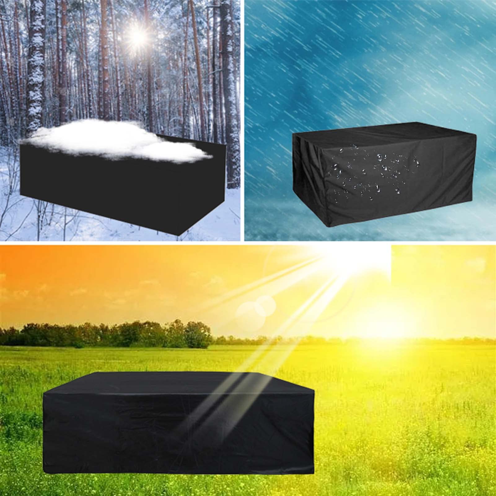 YSUEFIJO Rectangular Funda para Mesa de Jardin 350x260x90cm, Funda Protectoras Muebles Jardin, Cubierta de Exterior Impermeable, 420D Oxford Cubierta de Muebles, Anti-UV Resitente al Polvo