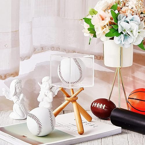 Miniatura 7 de Estuche de exhibición de béisbol, cubo acrílico con protección UV, soporte cuadrado transparente para exhibición de recuerdos y almacenamiento de