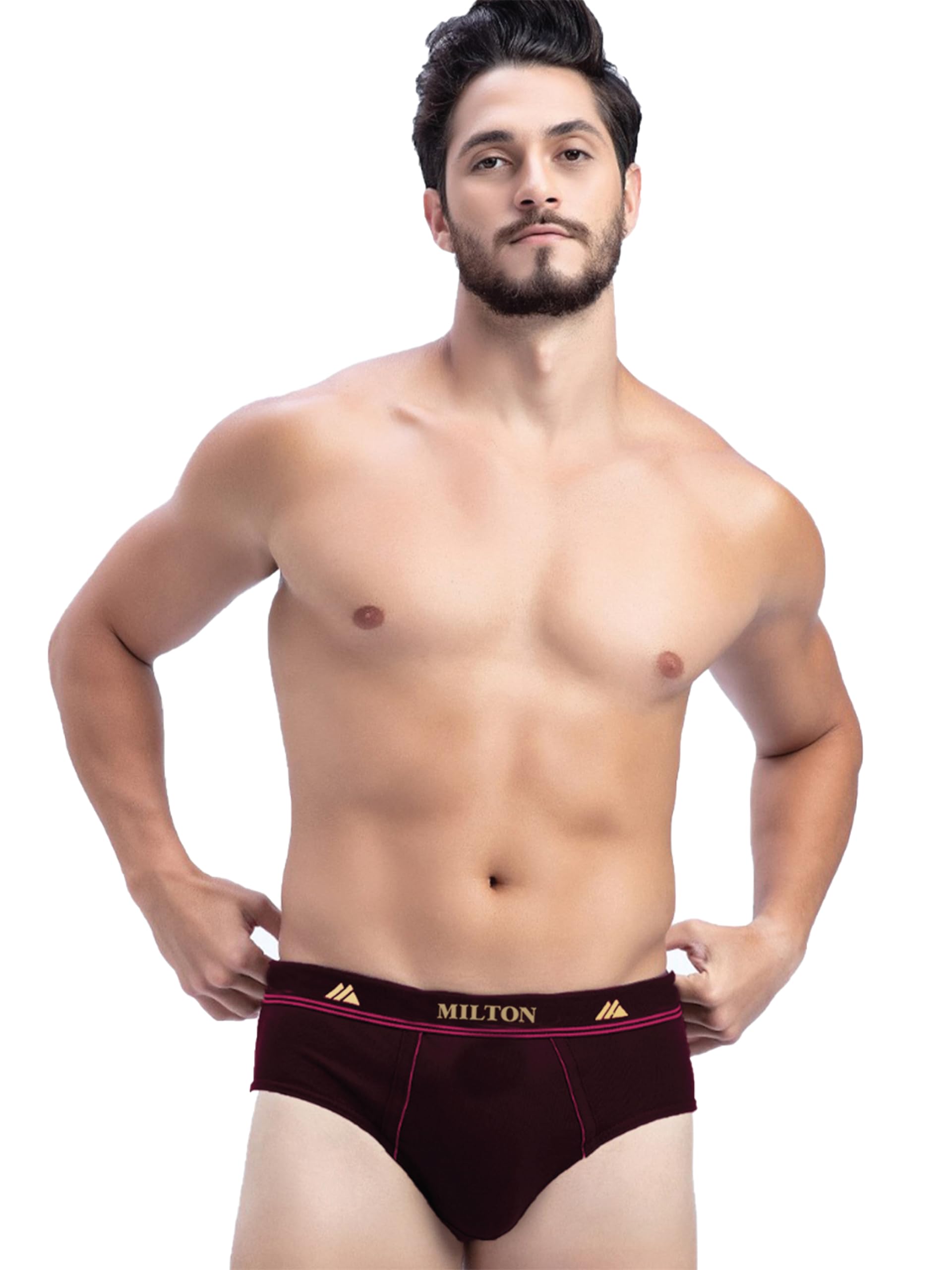 Mens Cotton Solid Outer Elastic Brief | Premium Soft Cotton Underwear | Breathable & Skin-Friendly Briefs with Comfort Fit Waistband | Pack of 1, Color May Vary as per Availability-image-38