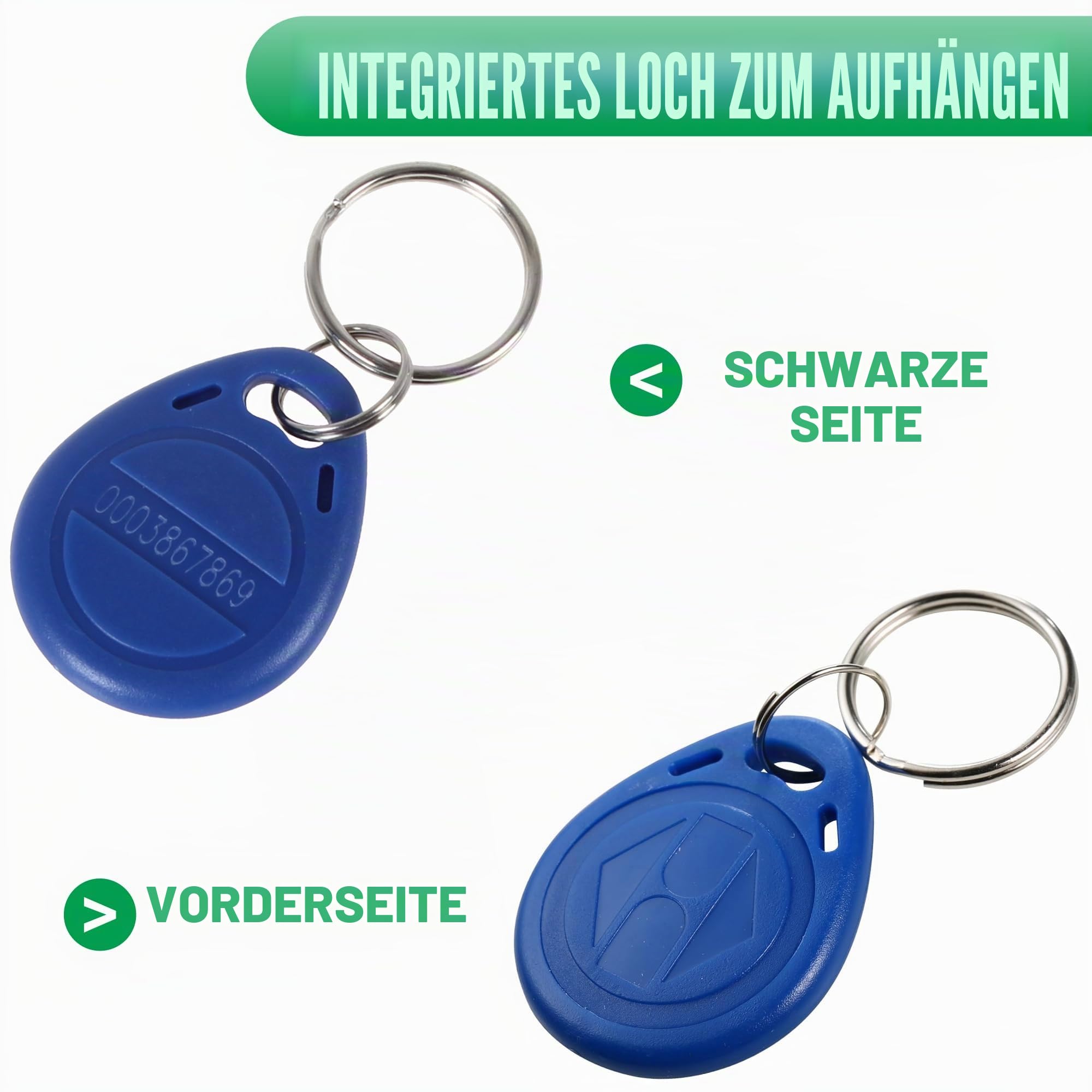 UHPPOTE Nähe EM 125KHz RFID ID-Karte Tag Token Fob nur lesbar (100 Packung) | Farbe Blau