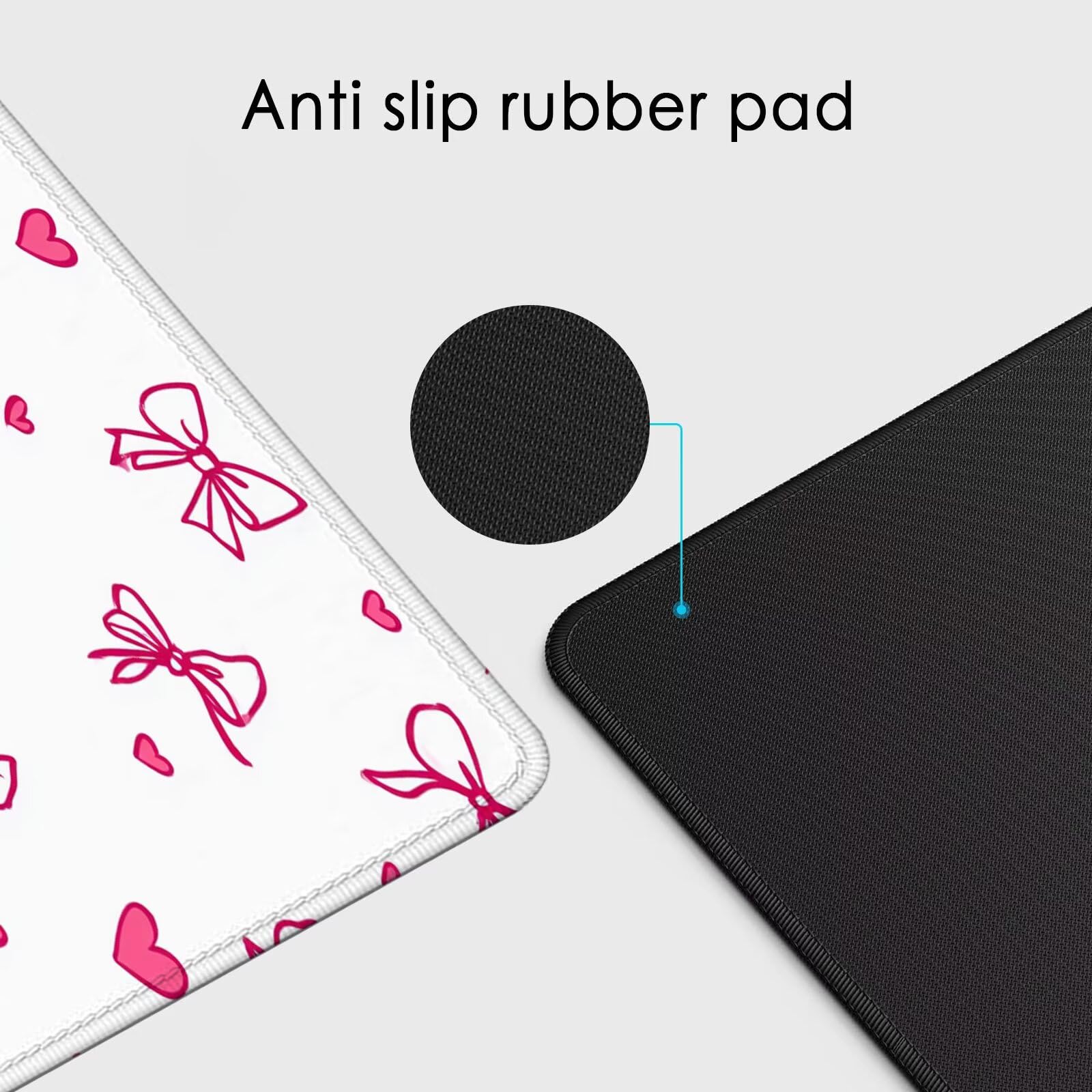 Duża podkładka pod mysz do gier XXL 1400 x 600 x 3 mm nadaje się do prania dla precyzyjnej prędkości w grach-antypoślizgowa powierzchnia z tkaniny, mata biurowa do gier domowych (różowa laska) L#L1200