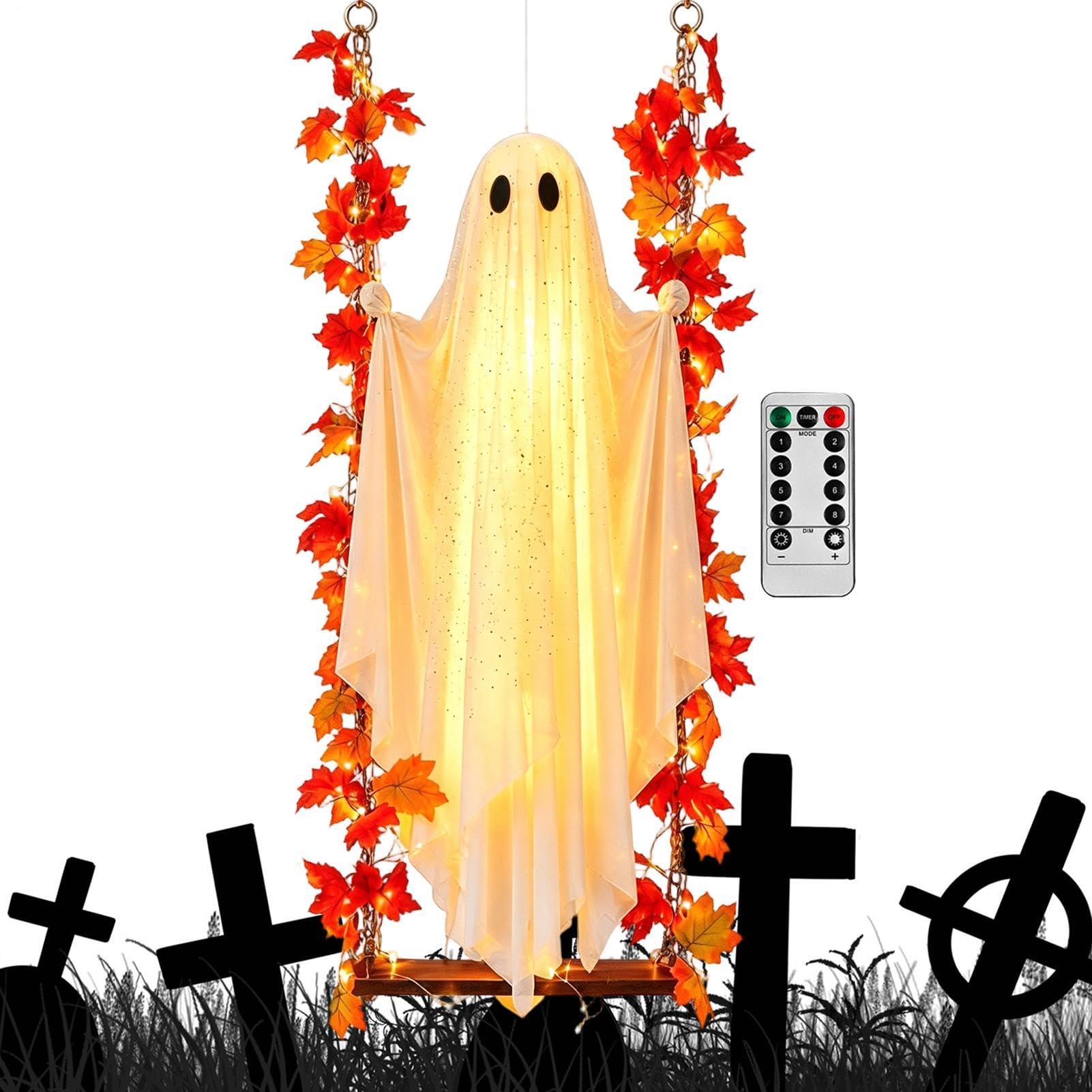 Halloweenowy Huśtający Duch Uroczy Przerażający Zdalnie Sterowany Duch
